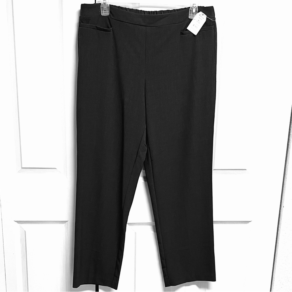 Time and Tru Heather Gray Straight-Leg Pull-On Dress Pants Size XL 16 -18 NWT
